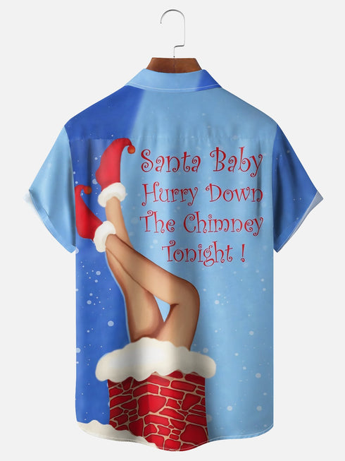 Men's Christmas Funny Graphic Short Sleeve Hawaiian Shirt